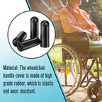 FVRITO 4 Pack Rubber Tips for 5/8" Wheelchair Handle Brake,Durable Wheelchair Wheel Lock Cover Perfect Replacement for Drive Rollator Transport Wheelchair, Lightweight Foldable Wheelchair Accessories