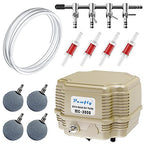 Pawfly 7 W 254 GPH Commercial Air Pump Adjustable Quiet Oxygen Aerator Pump with Air Stones 4 Outlets Manifold and Airline Tubing Accessories for Up to 300 Gallon Tank Aquarium Pond