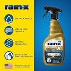 Rain-X 630177SRP Cerami-X Glass Cleaner + Water Repellent, 23oz - Cleaning Effectively While Remaining Streak Free, Protecting Against Contaminants and Stains