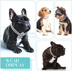 Tallew Dog Chain Diamond Collar Walking Metal Chain Necklace with Secure Buckle Pet Cuban Style Collar Jewelry Accessories for Small Medium Large Dog Cats(22 Inch,Silver)