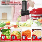 Meat Grinder&Slicer Shredder Attachments for KitchenAid Stand Mixer, Metal Food Grinder with Sausage Stuffer Tubes, Cheese Grater Attachment Salad Maker, Burger Press For KitchenAid Mixer Accessories