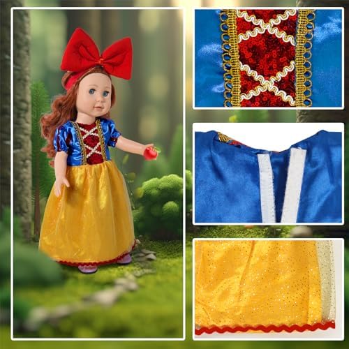 18 inch Doll Clothes Accessories - 6Pcs Different Princess Costume Dress