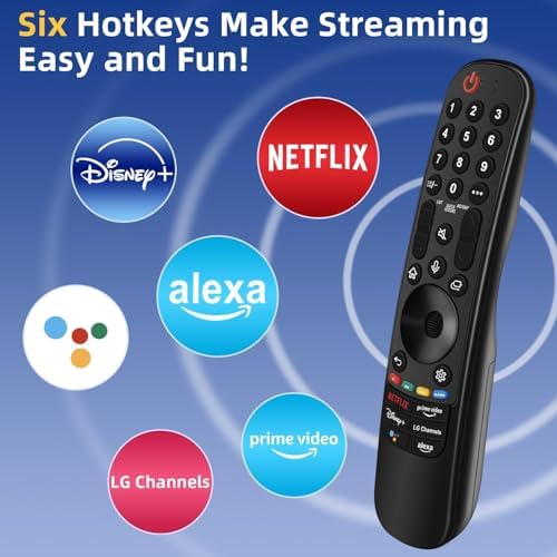 for LG TV Remote Replacement, for All 2019-2024 LG Remote Control for Smart TVs, for Magic Remote MR23/22/21/24GA with Voice and Pointer Function. 1-Year Warranty.
