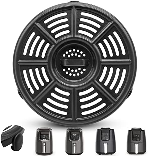 Air Fryer Grill Pan for Ninja Air Fryers, Round 8.2 IN Premium Grill Plate Tray Replacement Parts with Rubber Bumpers for Ninja Foodi, Non-Stick, Dishwasher Safe
