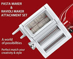 ANTREE 3-IN-1 Pasta Attachment & Ravioli Attachment for KitchenAid Stand Mixers, Pasta Maker Accessories included Pasta Sheet Roller, Spaghetti Cutter and Ravioli Maker Attachment