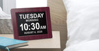 American Lifetime 【New 2024 Dementia Clock Large Digital Clock for Seniors, Digital Clock Large Display, Custom Alarms, Clock with Day & Date for Elderly, Large Number Digital Clock Mahogany, 15 Inch
