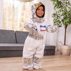 Melissa & Doug Astronaut Costume Role Play Space Set (5 pcs) - Jumpsuit, Helmet, Gloves, Name Tag Pretend Astronaut Outfit With Realistic Accessories, Costume For Kids And Toddlers Ages 3+
