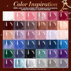 170Pcs Dip Powder Nail Kit, AZUREBEAUTY 36 Colors Brown Purple Christmas New Year Winter Dip Nail Powder Starter Set with Essential Liquid and Removal Accessories Set for French Nail Manicure Salon