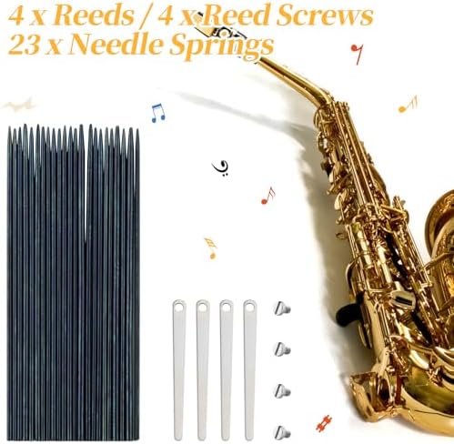 Alto Saxophone Repair Kit,118 Pcs Alto Saxophone Repair Parts Replacement Tools set,Woodwind Musical Instrument Maintenance Replacement Accessories