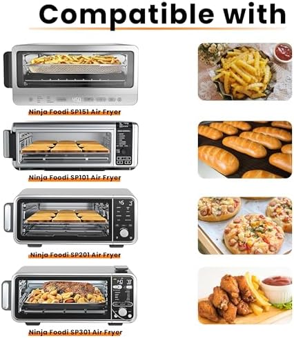 Crumb Tray Replacement for Ninja Foodi SP101 SP151 Air Fryer Oven with 4 Pcs Teflon Mats, Air Fryer Accessories for Ninja airfryer Toaster Oven