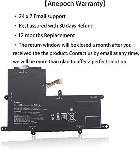 PO02XL Laptop Battery Replacement for HP Stream 11-R 11-R014WM Pro G2 G3 Series HSTNN-DB7G TPN-Q166 823908-1C1 823908-2C1 824560-005 HSTNN-IB7G 7.6V 37Wh 4810mAh