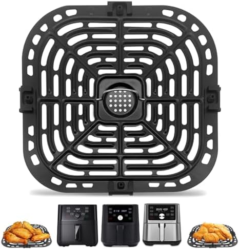 Air Fryer Grill Plate for Instant Pot Vortex Plus 6 in 1 6 QT Gourmia GAF735 6 QT Air Fryer, Accessories Replacement Tray Rack Parts Grill Pan Crisper Plate, Dishwasher Safe