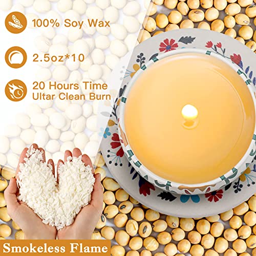 10 Pack Candles Gifts for Women, Candles for Home Scented with Two Coasters, Birthday Gifts for Women, Aromatherapy Candle Gifts Set for Christmas Day, Birthday, Mothers Day, Valentine's Day