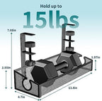 Under Desk Cable Tray - Black, No Drill Cable Organizer with Clamp for Wire Management, PC Cord Organizer & Workspace Accessories (2 Pack)