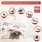 LULUCATCH Sticky Mouse Traps, 24 Pack Pre-baited Glue Traps, Foldable Bulk Non-Toxic Indoor Mouse Glue Boards for Insects, Snake, Lizard, & Spider, Pet Child Safe & Easy to Use Pest Control