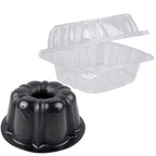O'CREME Polystyrene Hinged-Lid Container 6 Inch Wide x 3.1 Inch High for Mini Cake Pan - Pack of 25