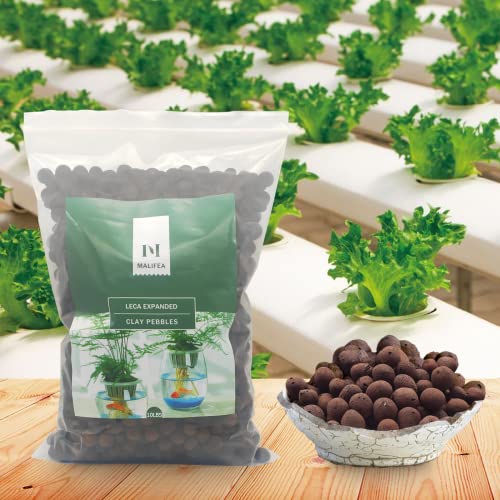 Malifea 10LBS Leca Expanded Clay Pebbles Hydroponics Supplies for Indoor Garden Plants