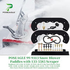 POSEAGLE 99-9313 Snow Blower Paddles with 133-5585 Scraper Blade for Toro Power Clear 210, 221, 421, 621, 721, 821, Quick Clear CCR 6053 and Power Clear Flex-Force Power System 60V MAX Snowthrowers
