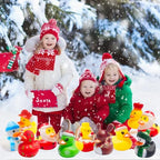 36 Pcs Christmas Rubber Ducks,Baby Showers Accessories Jeep Duckies Bath Toys for Kids Christmas Party Favors,Gift Exchange,Christmas Stocking Stuffers(Christmas)