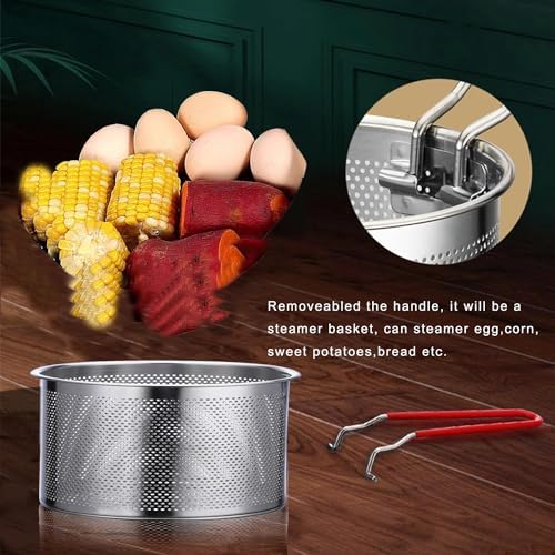 Tenta Kitchen Pasta Strainer instant pot accessories Steamer Basket For Pot instant pot steamer basket with Removable handle Insert for Veggie Fish Seafood Cooking and heat food 7"