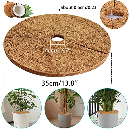 ZeeDix 10 Pcs Coconut Fibers Mulch Ring Tree Protector Mat, 14 Inch Coco Coir Tree Protection, Tree Ring Mats Tree Disc Plant Cover for Indoor or Outdoor