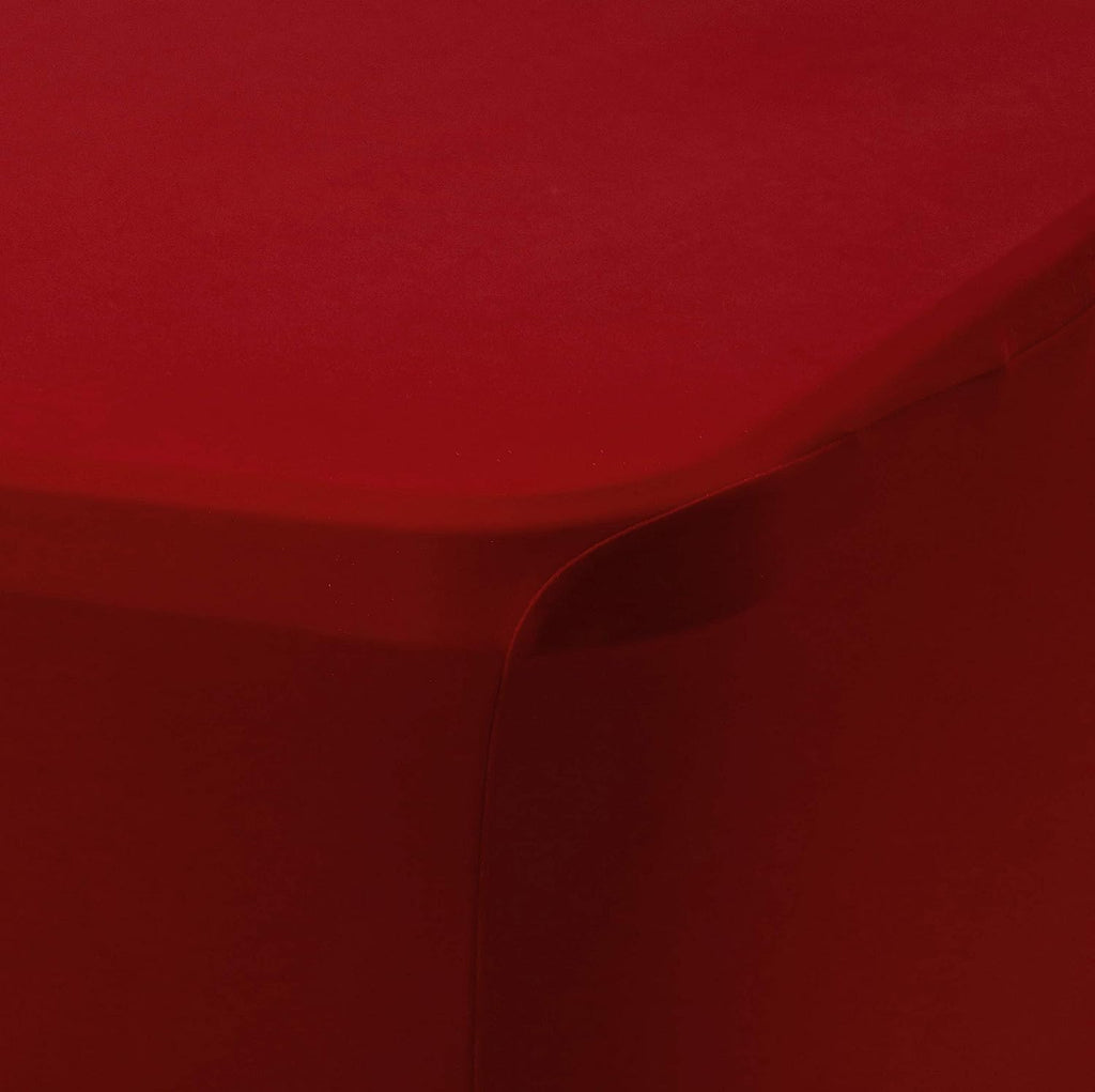 Obstal 6ft Stretch Spandex Table Cover for Standard Folding Tables - 2 Pack Universal Rectangular Fitted Tablecloth Protector for Holiday Party, 72L x 30W x 30H Inches, Christmas Red, 2pc