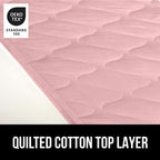 Gorilla Grip Washable Toddler Mattress Incontinence Pads, Reusable Waterproof Bed Underpads, Absorbent Leak Proof, 52x34 Slip Resistant Pad Protector, Absorbs 8 Cups for Bedwetting, Elderly, Kids Pink