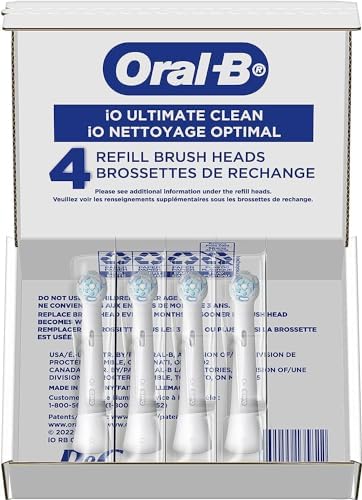 Oral-B iO Series Ultimate Clean Electric Toothbrush Replacement Brush Heads for an Oral-B Electric Toothbrush, 4 Count, White