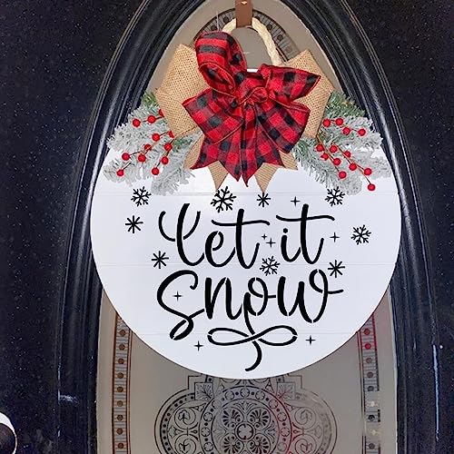 Christmas Stencils for Painting on Wood Crafts Large Holiday Winter Xmas Merry Christmas Stencil Reusable for Adult Ornament Paint Card Wall Porch Sign Glass Fabric Door (9 Christmas Sign)