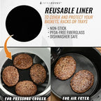 INFRAOVENS Air Fryer Liners Round Reusable Replacement for Parchment Paper, Large Airfryer Accessories For Ninja Pressure Cooker Foodi 5 qt 6.5 qt 8 qt, Secura Ultrean Basket Cover Sheets for Cooking