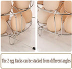 Aozita Multipurpose Stackable Egg Steamer Rack Trivet with Heat Resistant Silicone Handles Compatible for Instant Pot Accessories 6 Qt/8 Qt - 18 Egg Cooking Rack for Pressure Cooker Accessories