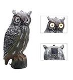 YOFIT Solar Bird Scarecrow Fake Horned Owl Decoy, Bird Repellent Garden Protectors, Natural Enemy Pest Deterrent Scarecrow