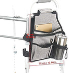 Side Walker Bags,Walker Organizer Pounch for Rollator and Folding Walkers,Walker Side Accessories for Elderly, Seniors, Handicap, Disabled (Double Sided) (Grey)