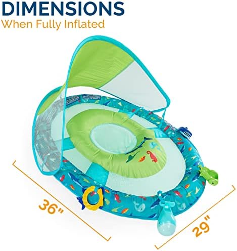 SwimWays Baby Spring Float Splash N Play, Baby Float with Canopy & UPF Protection, Baby Pool Toys & Swimming Pool Accessories for Kids 9-24 Months