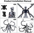 Already Assembled T13 Action Figure Accessories,Dummy 13 T13 Multi-Jointed Movable,for Collectors Desktop Decorations t-13 Movability 3D Printed Toys (Gray)