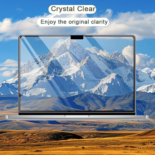 2 Pack 16" HD Screen Protector for 2024 MacBook Pro 16.2 Inches M4 Pro/Max chip Model (A3186/A3403) & Touch ID 5H PET Clear High Definition Anti Scratch Dustproof Protective Cover Skin Accessories