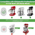 Mixer Sliding Mat for Kitchen Aid - Kitchen Counter Appliance Slider Mat Mixer Attachment for Kitchenaid 5-8 Qt Bowl Lift Stand Mixer, Mover Slider Pad Mixer Countertop Accessories Black