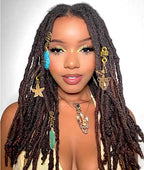 Leeven 129 Pcs Crystal Wire Wrapped Wrapped Adornment Dreadlock Charms Clip Imitation Wood Beads Braid Accessories Hair Jewelry for Butterfly Locs