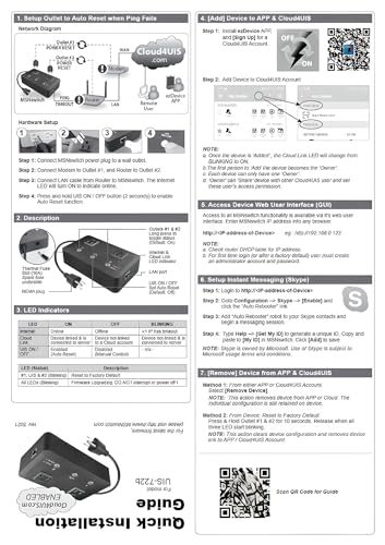 MSNSwitch2 Internet Enabled IP Remote Power Switch with Reboot - Control via Smartphone App, Cloud Service, Web Browser, API, Skype or Google Chat - 2 Independent AC Power Outlets (Model UIS-722b)