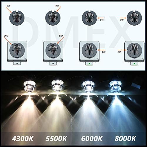 DMEX D3S HID Headlight Bulbs Xenon 8000K White Blue 35W Replacement 66340 42403 42302 Headlamp - Pack of 2(Not fit Halogen Headlight Assembly)