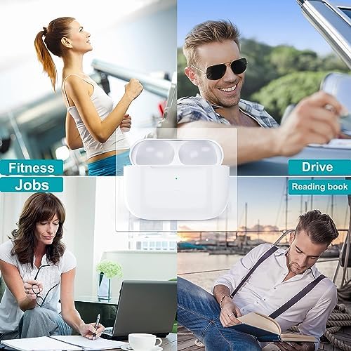 Wireless Charging Case Compatible with AirPods Pro 1st & 2nd Generation, for Airpods Pro Charger Replacement Cases, Support Bluetooth Pairing&Sync Button,White