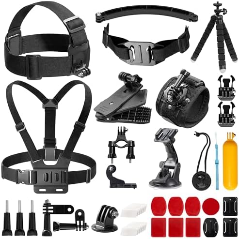 AKASO Outdoor Sports Action Camera Accessories Kit 14 in 1 for AKASO EK7000/ EK7000 Pro/Brave 4/ Brave 7 LE/ V50X/ V50 Pro/ V50 Elite/Go Pro Hero 9 in Swimming Any Other Outdoor Sports
