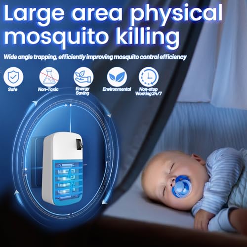 Indoor Bug Zapper,4 PCS Fly Zapper Indoor,Insect Traps for Indoor with Blue Lights,Mosquito Killer for Kids & Pets,Bug Indoor for Living Room, Kitchen, Bedroom, Baby Room, Office (4 Pack)