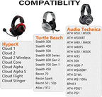 Upgraded Replacement Earpads Cushions for HyperX Cloud/Alpha, Audio Technica M50X/M40X, Turtle Beach Stealth 400/600 & More - Ear Pads with Breathable Mesh Fabric/Added Thickness/Memory Foam