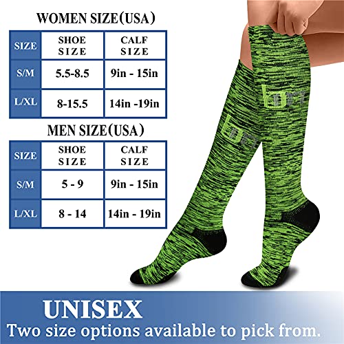 CHARMKING Compression Socks for Women & Men (8 Pairs) 15-20 mmHg Graduated Copper Support Socks are Best for Pregnant, Nurses - Boost Performance, Circulation, Knee High & Wide Calf (S/M, Multi 25)