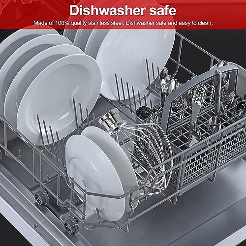 K45WW Stainless Steel Wire Whip Attachment for KitchenAid, 6 Wire Whisk Replacement for KitchenAid 4.5-5 Quart Tilt-Head Stand Mixers, Dishwasher Safe, Sliver