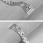 Stainless Steel Bracelet Compatible with Fitbit Sense 2/Sense/Versa 4/Versa 3, Women Bling Replacement Bands Dressy Luxurious Wristbands for Ladies