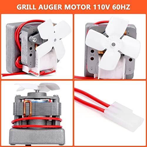 Upgraded 2.0 RPM Auger Motor Replacement Parts for Traeger, Pit Boss Wood Pellet Grills & Camp Chef Smokers, Oklahoma Joe's & Cuisinart WoodCreek Pellet Grill, Barbecue Auger Motor, 120V 60Hz 2 Pole