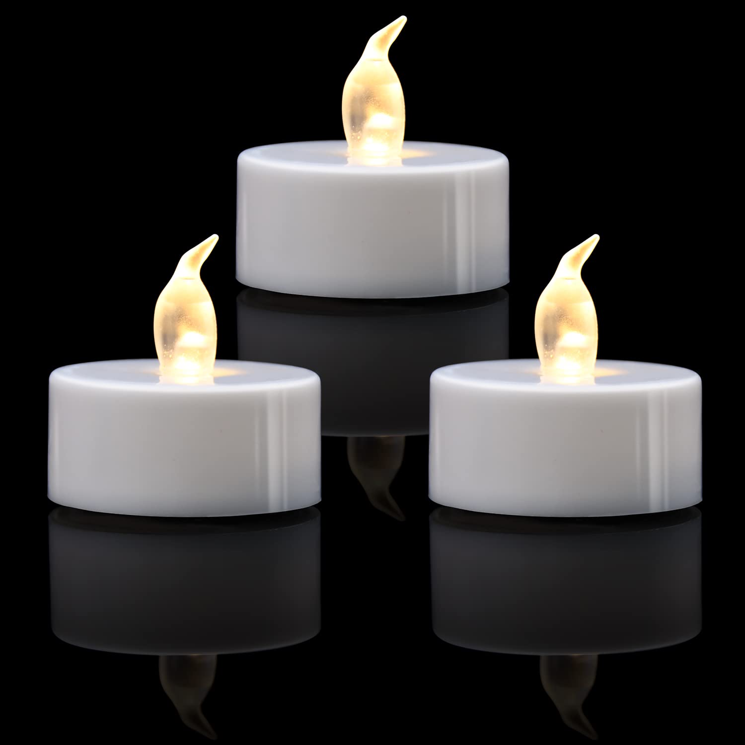 KOABY 100 Pack Warm White LED Tea Lights, Last 100H+, Flickering Flameless Battery Operated Tea Lights for Decor
