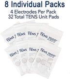 TENS 7000 Official TENS Unit Replacement Pads, 32 Pack, 16-2" X 2", 16-2" X 4" Electrode Pads Compatible with Most TENS Machines Replacement Electrodes Pack